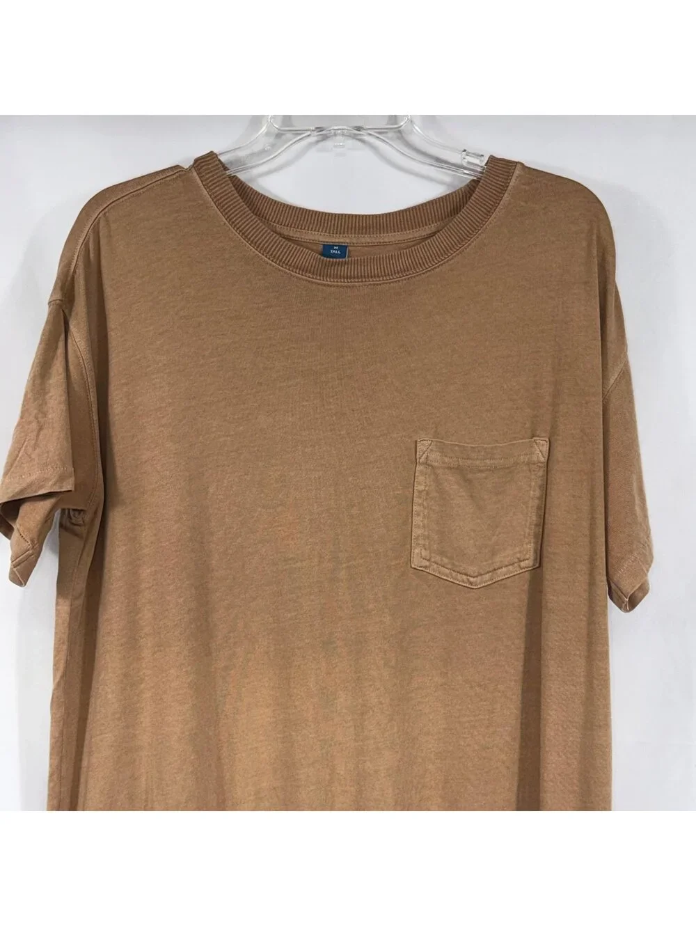 Old Navy Tan Pocket T-Shirt Dress 100% Cotton Size Medium Tall